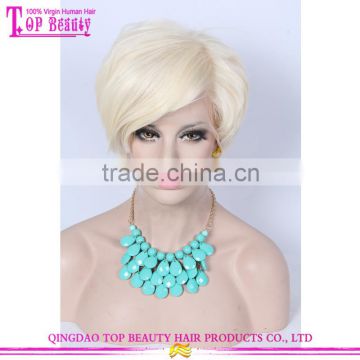 Fashion 8" Short hair Cut Ombre 613 Blonde Brazilian Human Virgin Hair Bob Lace wig