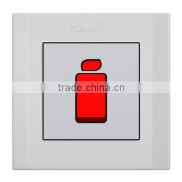 Wenzhou Best Quality pure white 1 gang 20A electrical power wall switch with neon