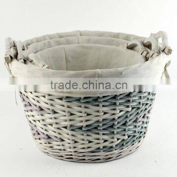 set of 3 woodchip storage basket