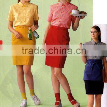 Fast food restaurants uniform /bar unifrom/colorful shirt and skirt