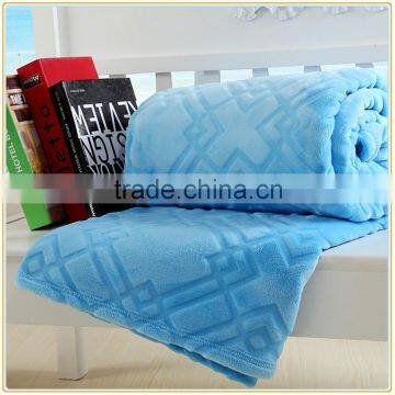 Bedding Extra Soft Flannel Fleece Blanket Lightweight Thickening Throw/Bed Blanket Pure Color Blanket Sky Blue