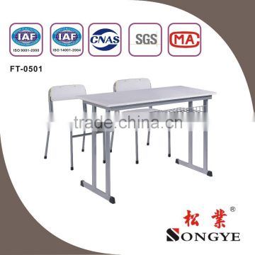 Double Adjustable Student Desk & Chair,School Furniture,Fixed Desk and Chair,Plywood School furniture