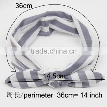 Top Quality Colorful Striped Bowknot Knot Girl Hair Headband,wholesale Baby Knot Headband photo-4