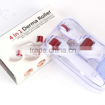 300/720/1200 pins titanium needles derma roller 4 in 1 skin roller for skin care