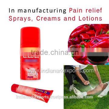 Capsicum Oleoresin for Pain relief sprays, creams