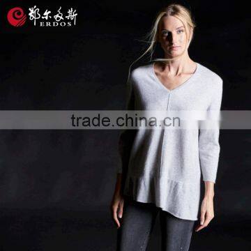 Erdos woman flounce V-neck types pullover