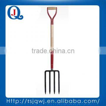 Farming and gardening digging fork tools with wooden handle