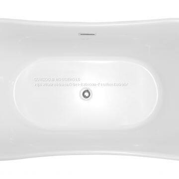 Sunzoom China Supplier Tender Low Cost Bathtub70inch Curved Bathtub Black photo-4