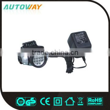 12 leds plastic safety rechargeable led headlamp