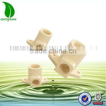 high quality cpvc fittings female thread elbow wall plate with bracket