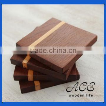 High Quality Multiple Color Wooden Coaster Joint Black Walnut and Oak Coaster