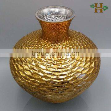 Gold Color Handicraft Christmas Decoration Glass Vases photo-2