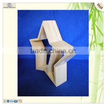 Hot Selling Unfinished Unique Gift Original Color Wooden Star