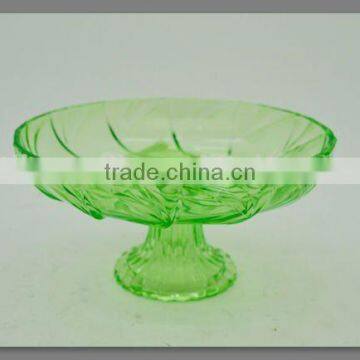 Custom Color Good Quality Wholesale Glass Candy Plate Embossed Transparent Glass Plate With Stand photo-3