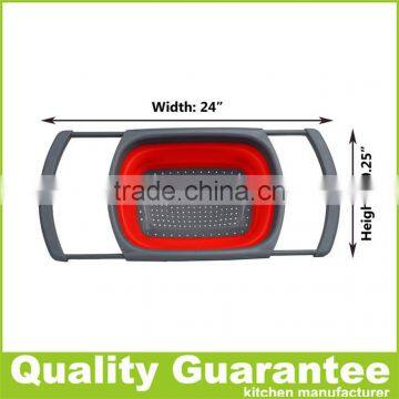 Collapsible Silicone Colander High Quality Silicone Strainer Kitchen Strainer photo-3