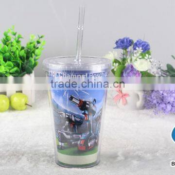 16oz Plastic Coffee Tumbler With Straw photo-2