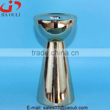 Good Sales Weddings Decoration Ceramic Plating Gold Candle Stand photo-3