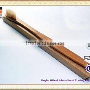 Thin Hole Bamboo Handle Toothbrush With Fine Brush photo-5