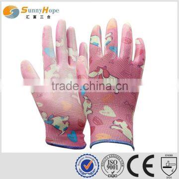 13 gauge Pattern palm dipped pu coating gloves