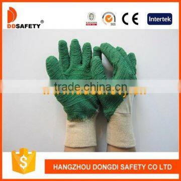 DDSAFETY 2017 Cotton With Green Latex Glove Working Gloves Industrial Gloves