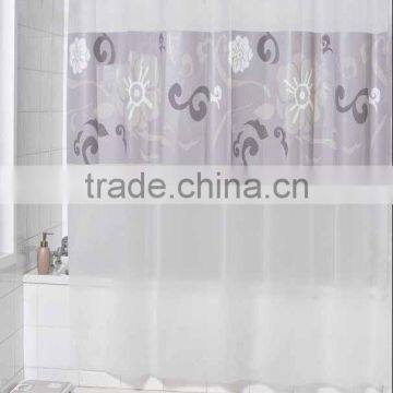 Printed fabric shower curtain