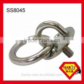 SS8045 Marine Deck Hardware Stainless Steel 304 Round Eye Plate With Ring with machine screw sink holes ring plate