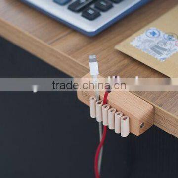 Wooden Cable Clips Organizer, Charging Wire Clip