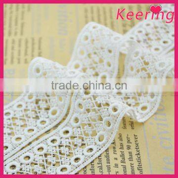 Vogue white lace guipure fabirc trimming for wholesale WLCB-052