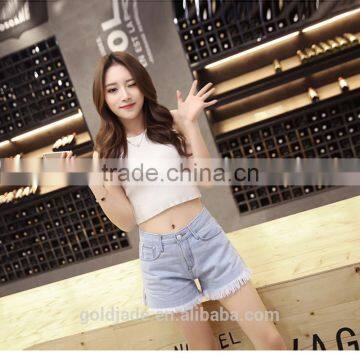 Wholesale Summer Europe Style Women Fashion Jeans Short Pants High Waist Denim Shorts photo-4
