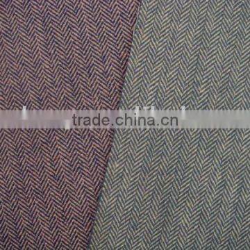 Wool herringbone fabric