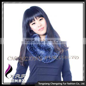 CX-B-76F 2016 Fashion Scarf Rex Rabbit Fur Snood Knitted Poncho And Shawl photo-3