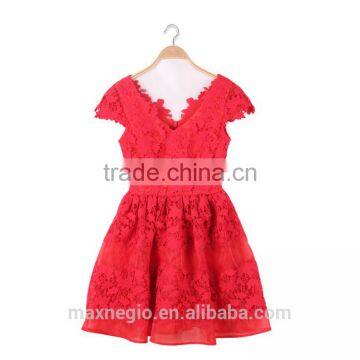 Hot Sale 2015 Guangzhou Garment Cocktail Formal Organza Lace Embroidery Sun Flowers Lady Evening Dresses photo-5