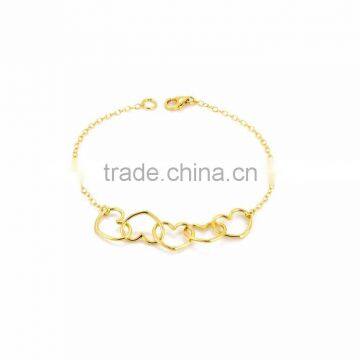 Gold Plated Design Heart Bracelet