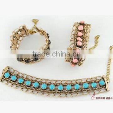 Retro Style Big Turquoise Gold Bangle Yiwu Wide Turquoise Cuff Bangle for Rock Jewelry photo-6