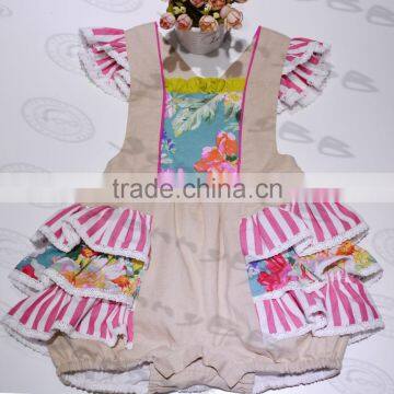 wholesale butterfly sleeve girls boutique dresses bubble romper