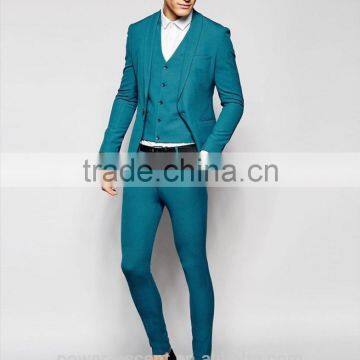 2016 Men's Hot Sale Amazing Skinny Turquoise Suit Jacket photo-4