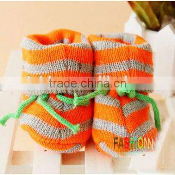 Wholesale Winter Baby Kids Knitted Shoes Stripes Cotton Cute Shoes photo-4