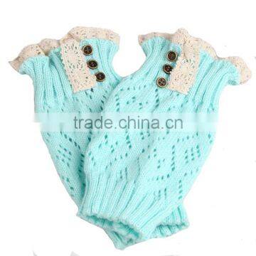 Factory Best Selling New Design Buttons Crochet Women Lace Boot Cuffs
