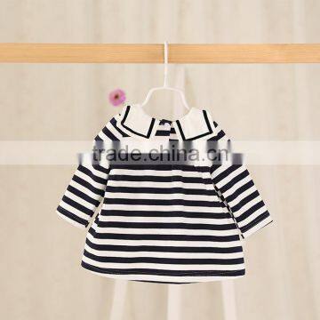 Wholesale Long Sleeve Striped Casual Girls Beautiful Baby Dresses photo-4