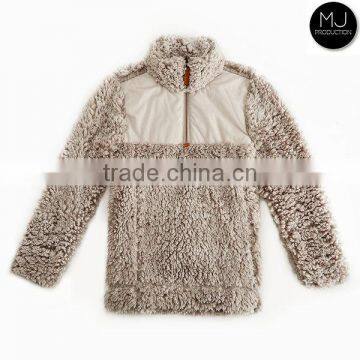 FACTORY Wholesale Personalized Frosted Tip 1/4 Zip Monogrammed Sherpa Pullover Kid Clothes photo-3