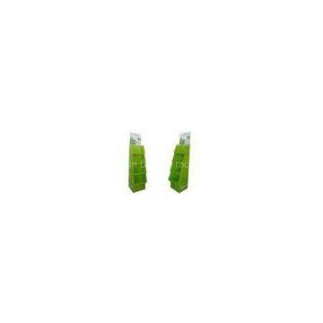 3 layers Green Corrugated Cardboard Display holders with Floor stand ENTD002