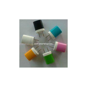 N228 Colorful USB Home AC Power Adapter Travel Charger US E.U. Plug Wall Charger