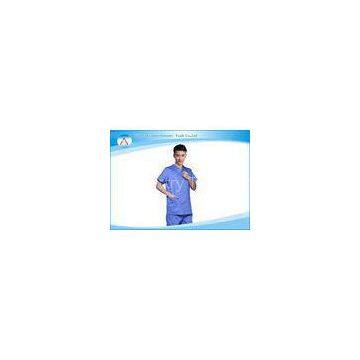 Stretch Material Blue Operating Theatre Scrub Suit Design Hospital Uniforms