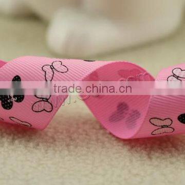 2017 New Grosgrain Ribbon with butterfly pattern more colors for choice 25mm Sold By m 1021631