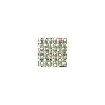 Hand painted crystal glass with marble mosaic