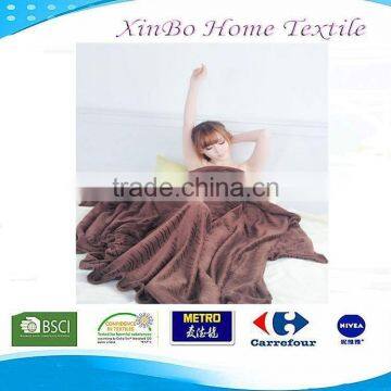 2015 New Whole Sale Hometextile Soft Thick Warm Throw 100% Polyester Top Ten Solid Coral Glossy Cheap Fleece Blankets