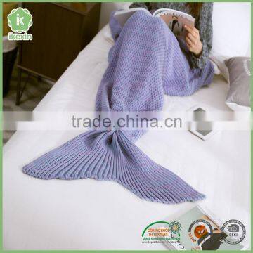 80*190cm Purple Beautiful Knitting Mermaid Blanket