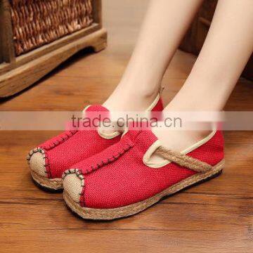 Handmade straw sandals Embroidered shoes flax ladies leisure pure hemp slippers Pure manual Weave