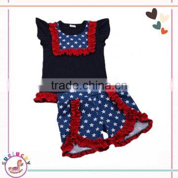 MY15-06 Toddler designer baby clothes girls ruffles polka dots cotton hip baby clothes