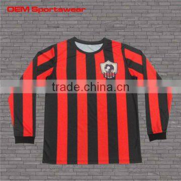 Polyester soccer wear long sleeve football jerseys